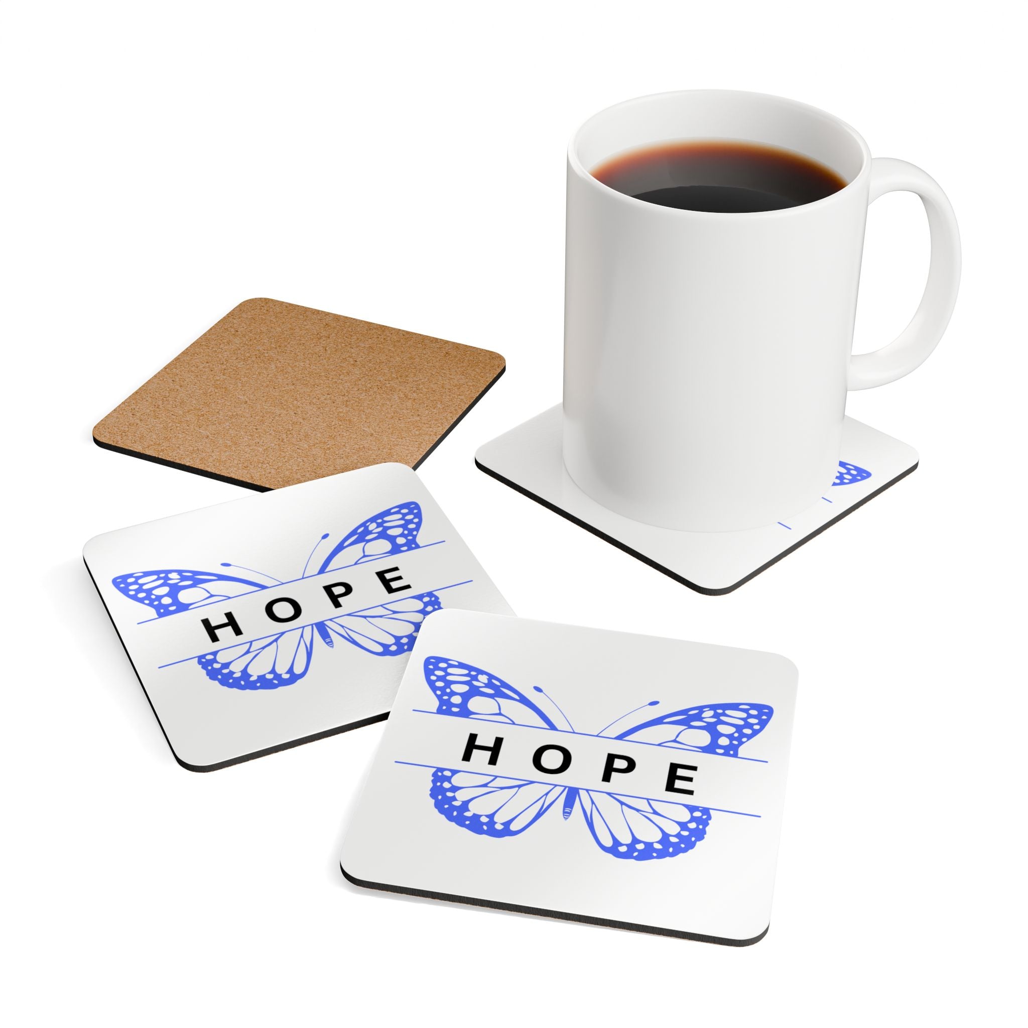 Hope Butterfly Cork Coaster Set