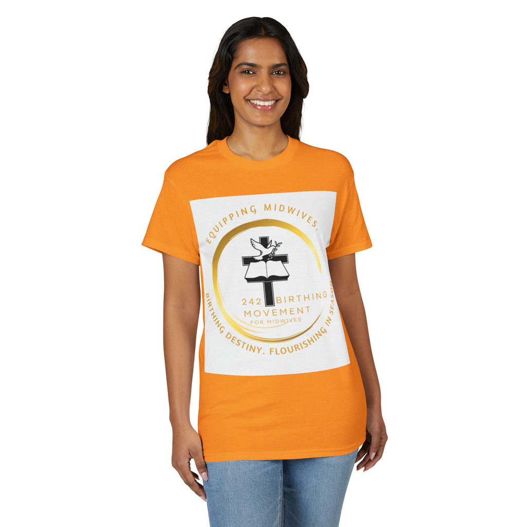242 Birthing Movement Dry-well T-Shirt - gold logo