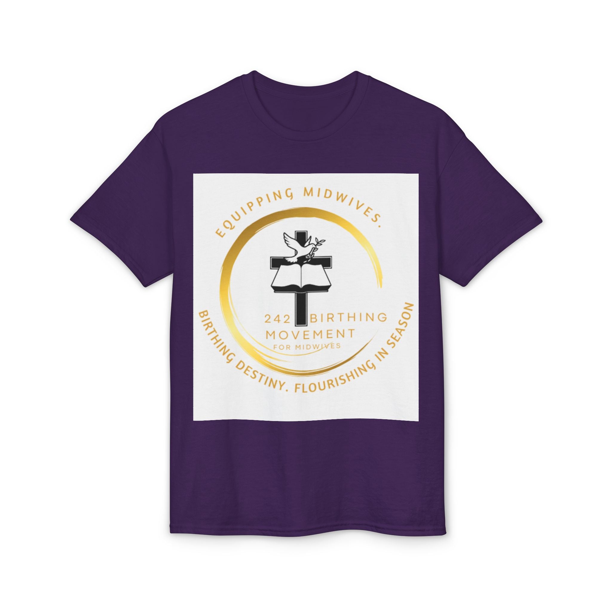 242 Birthing Movement Dry-well T-Shirt - gold logo
