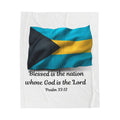 Blessed Nation Velveteen Plush Blanket - Psalm 33:12
