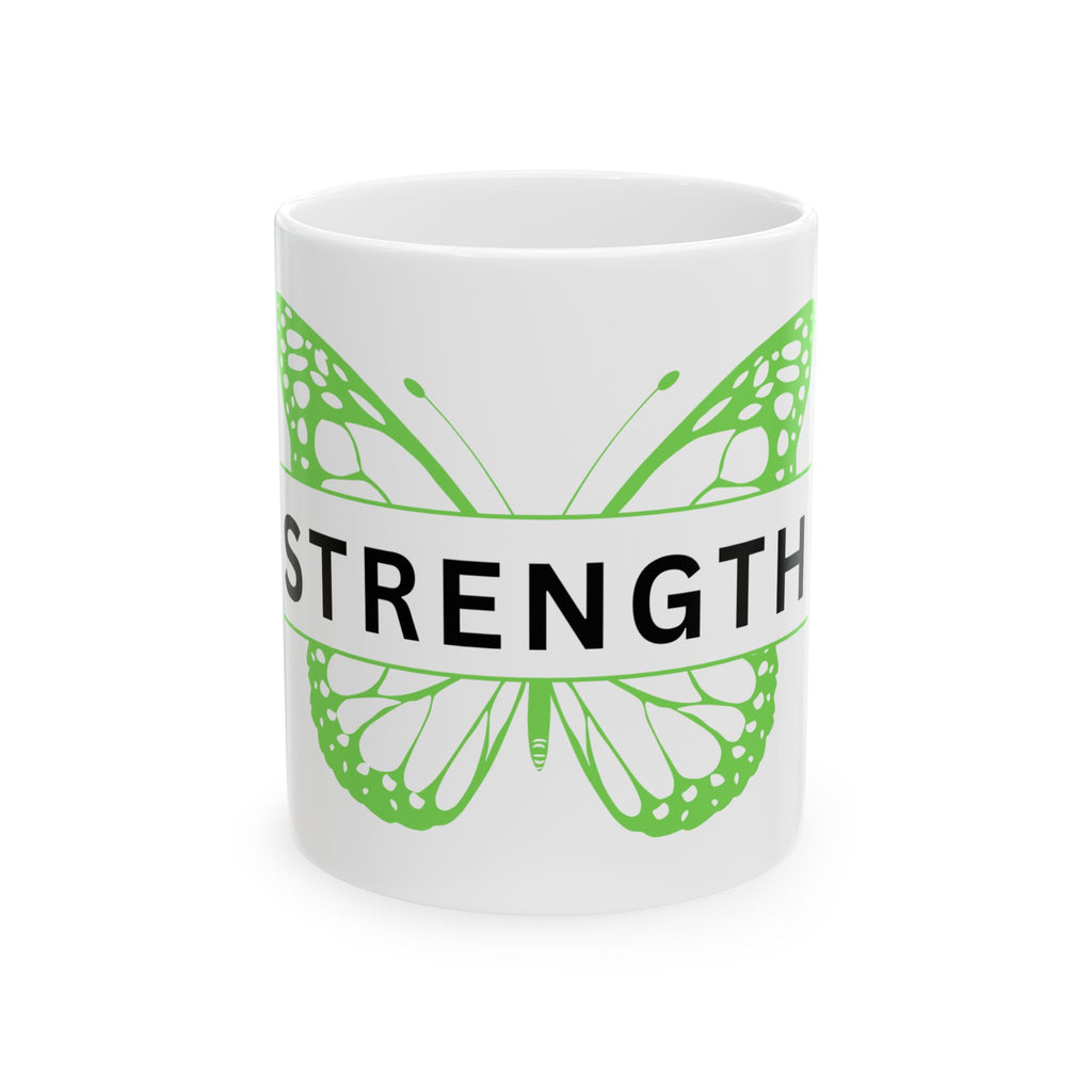 Strength Butterfly Ceramic Mug - Inspirational Gift for Motivation and Resilience