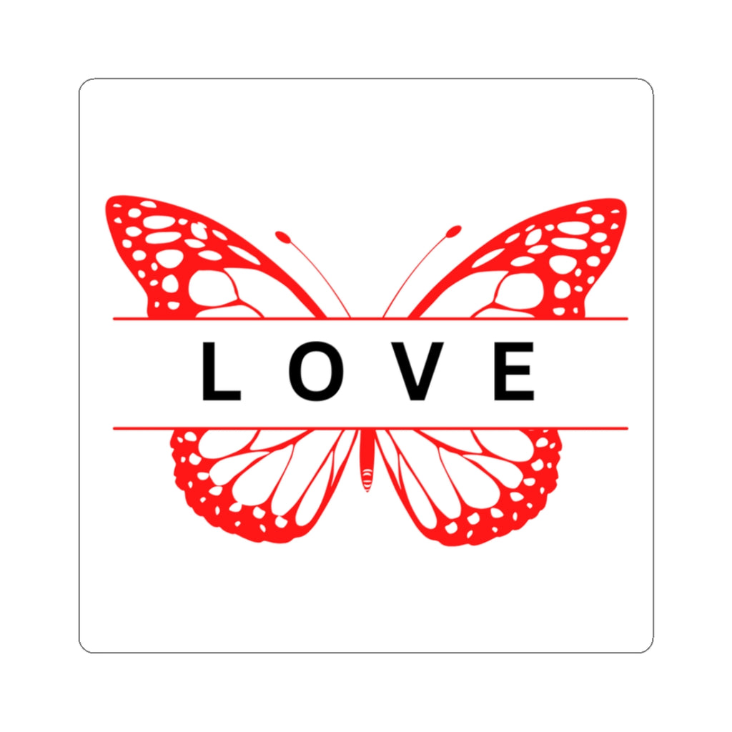 Butterfly Love Stickers - Vibrant Kiss-Cut Design for Personalization