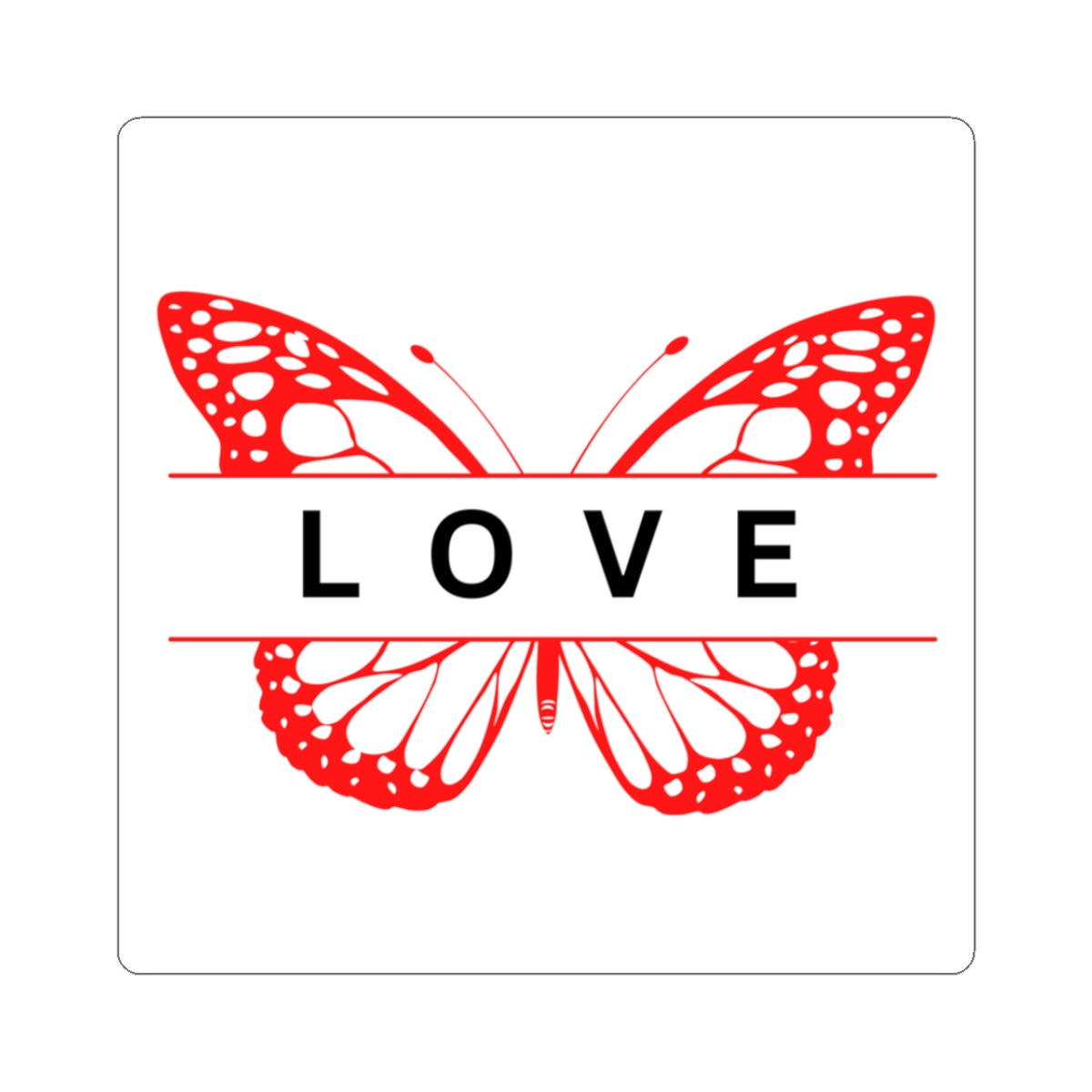 Butterfly Love Stickers - Vibrant Kiss-Cut Design for Personalization