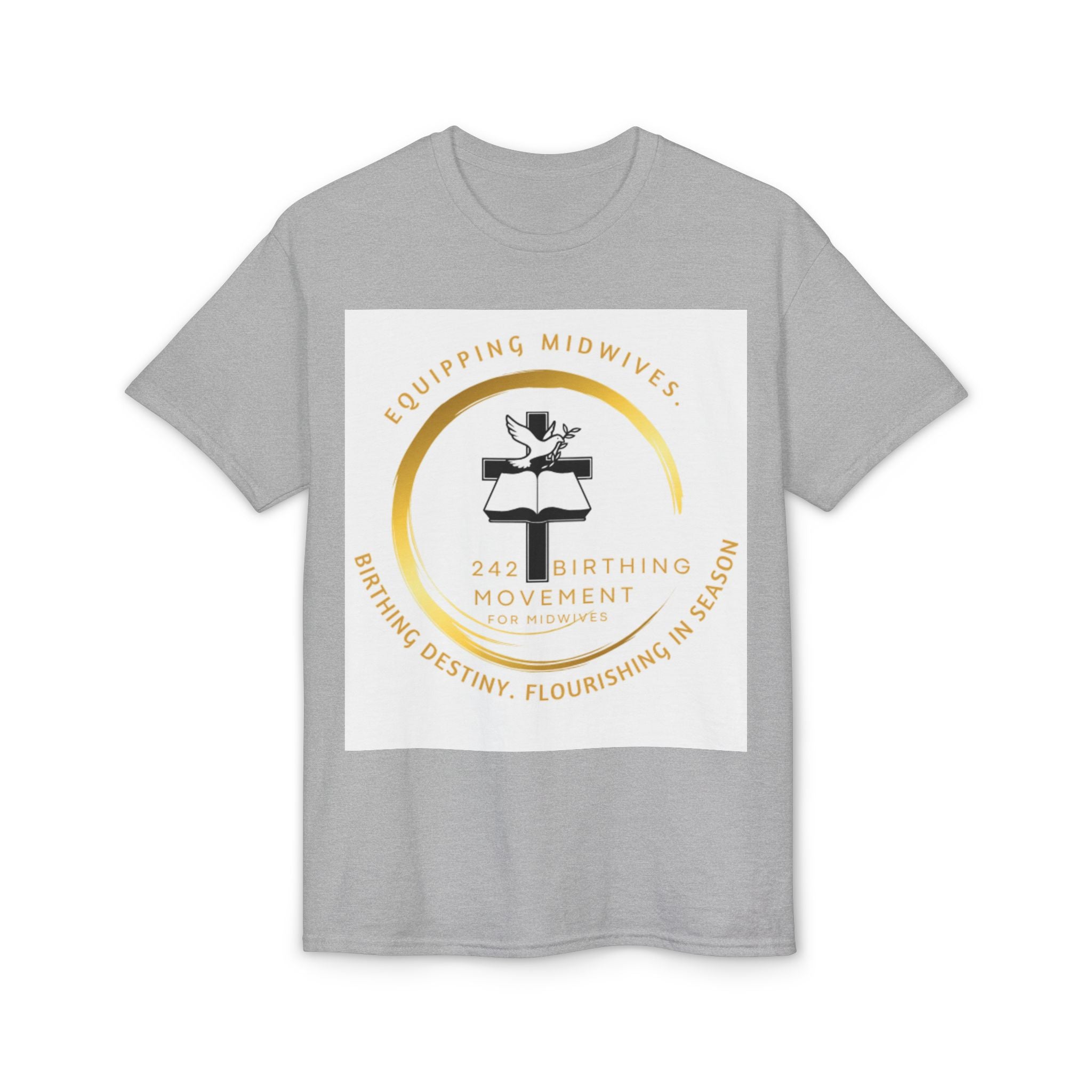 242 Birthing Movement Dry-well T-Shirt - gold logo