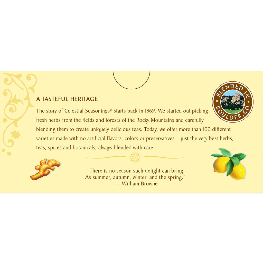 Celestial Seasonings Jammin' Lemon Ginger Herbal Tea (6x20 Bag)