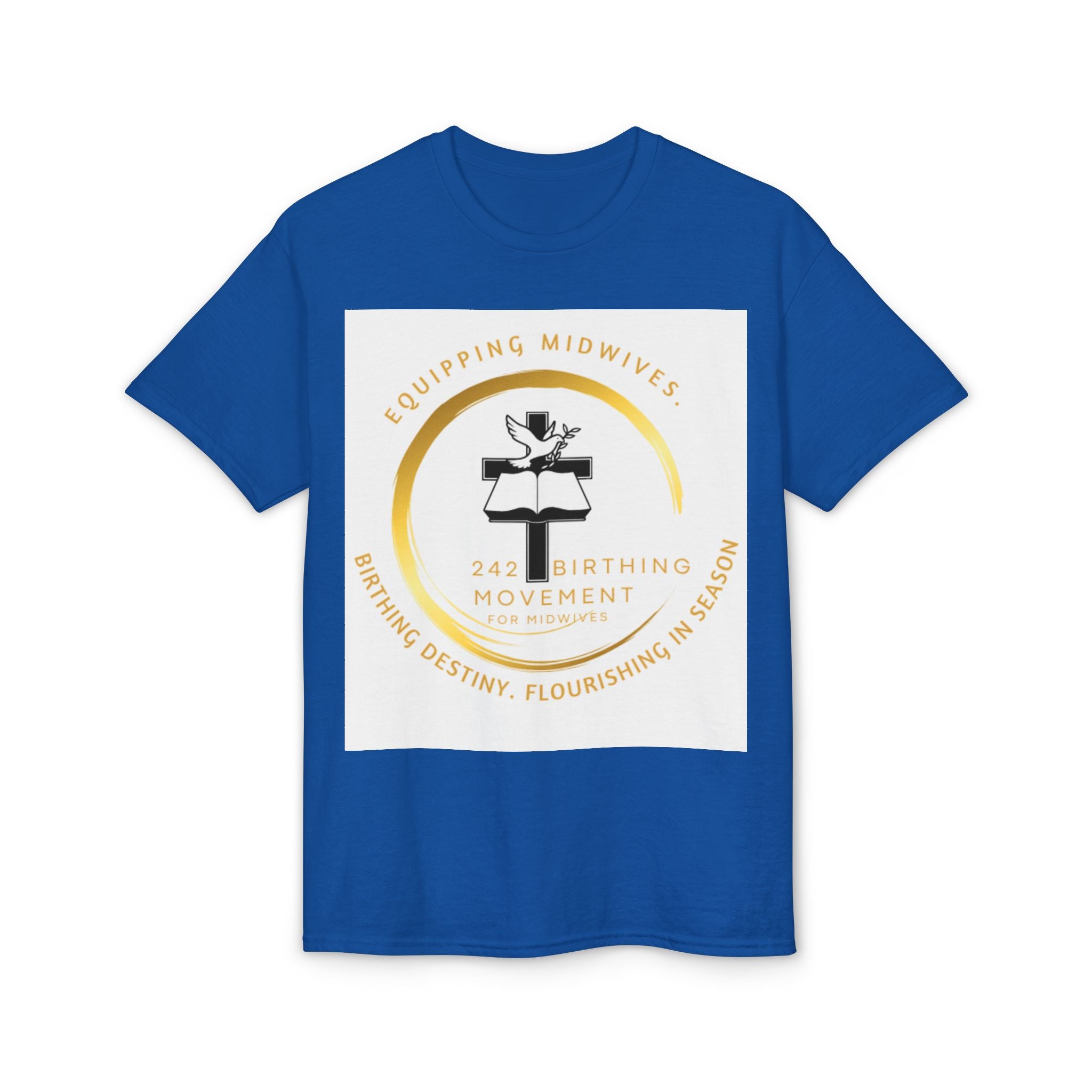242 Birthing Movement Dry-well T-Shirt - gold logo