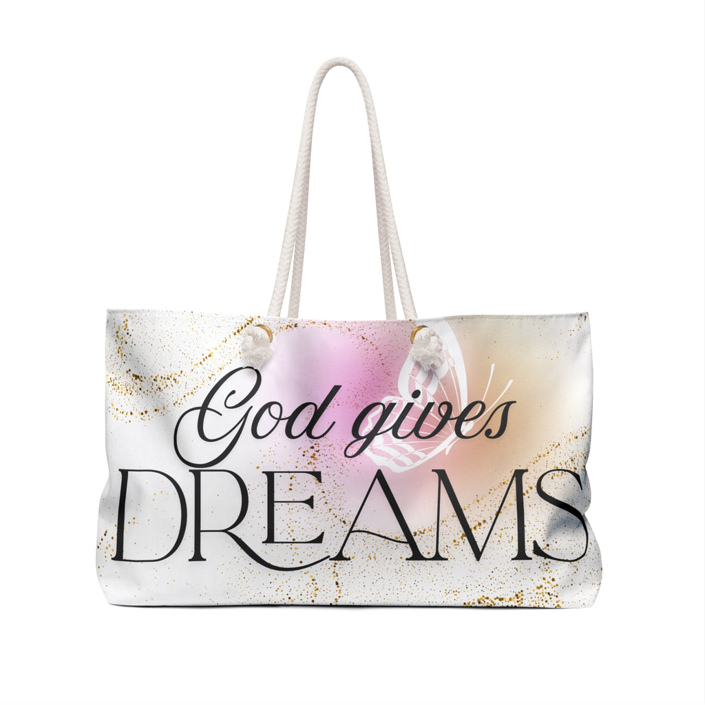 Motivational Strength Weekender Bag with Butterfly Design