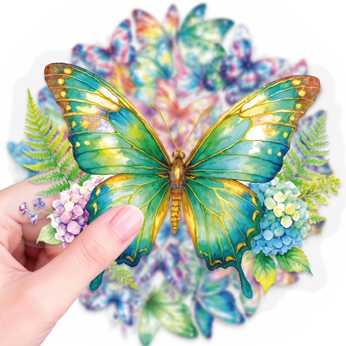 50pcs Dreamy Butterfly Theme Aesthetic Stickers - Perfect for Decorating Water Bottles, Laptops, Skateboards, and Luggage. Stickers for Phone Cases and Tablets.