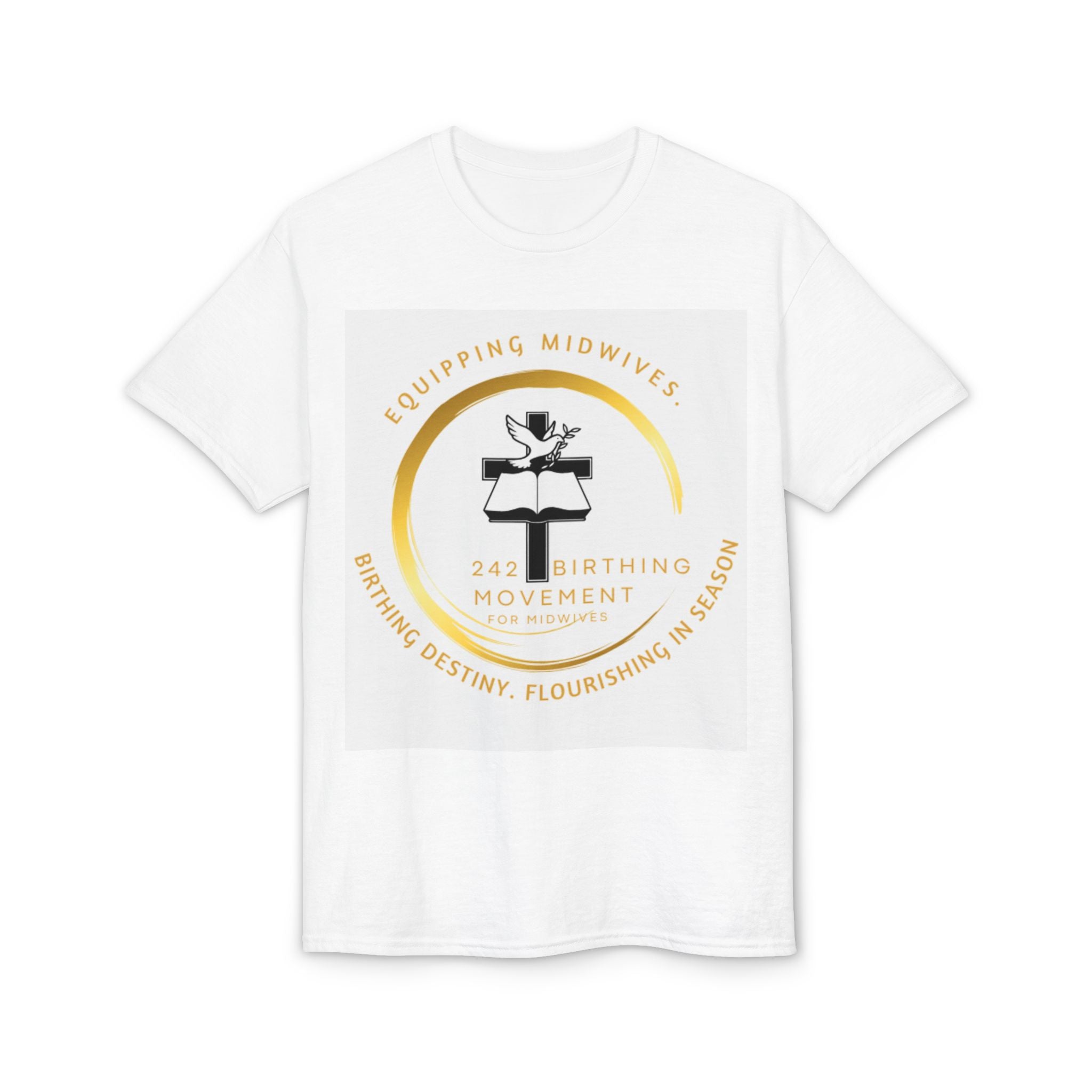 242 Birthing Movement Dry-well T-Shirt - gold logo