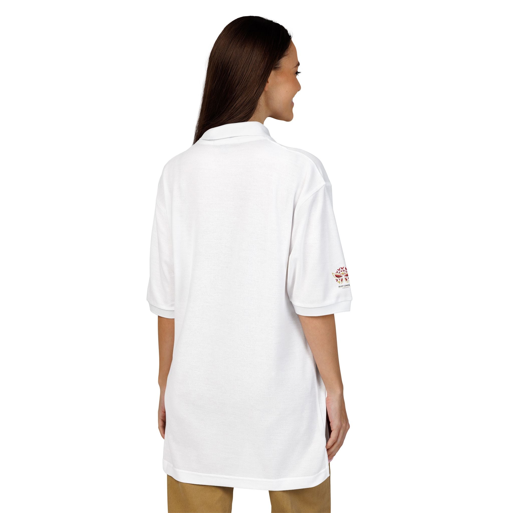 Ruby Leader - Embroidered White Polo Shirt