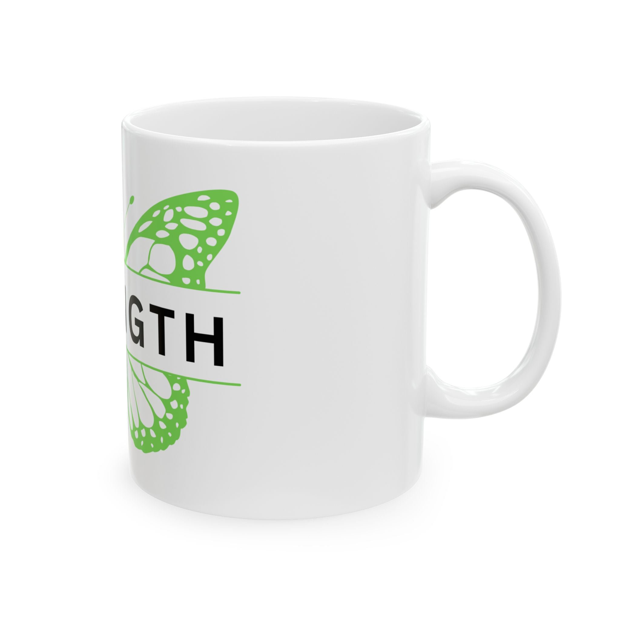 Strength Butterfly Ceramic Mug - Inspirational Gift for Motivation and Resilience