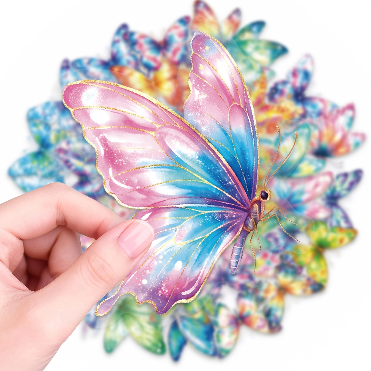 50pcs Dreamy Butterfly Theme Aesthetic Stickers - Perfect for Decorating Water Bottles, Laptops, Skateboards, and Luggage. Stickers for Phone Cases and Tablets.