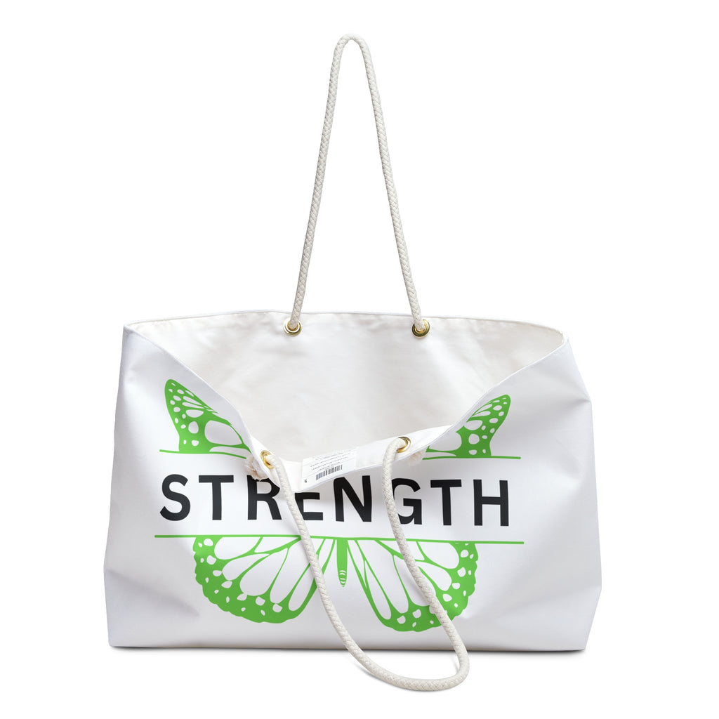 Motivational Strength Weekender Bag with Butterfly Design