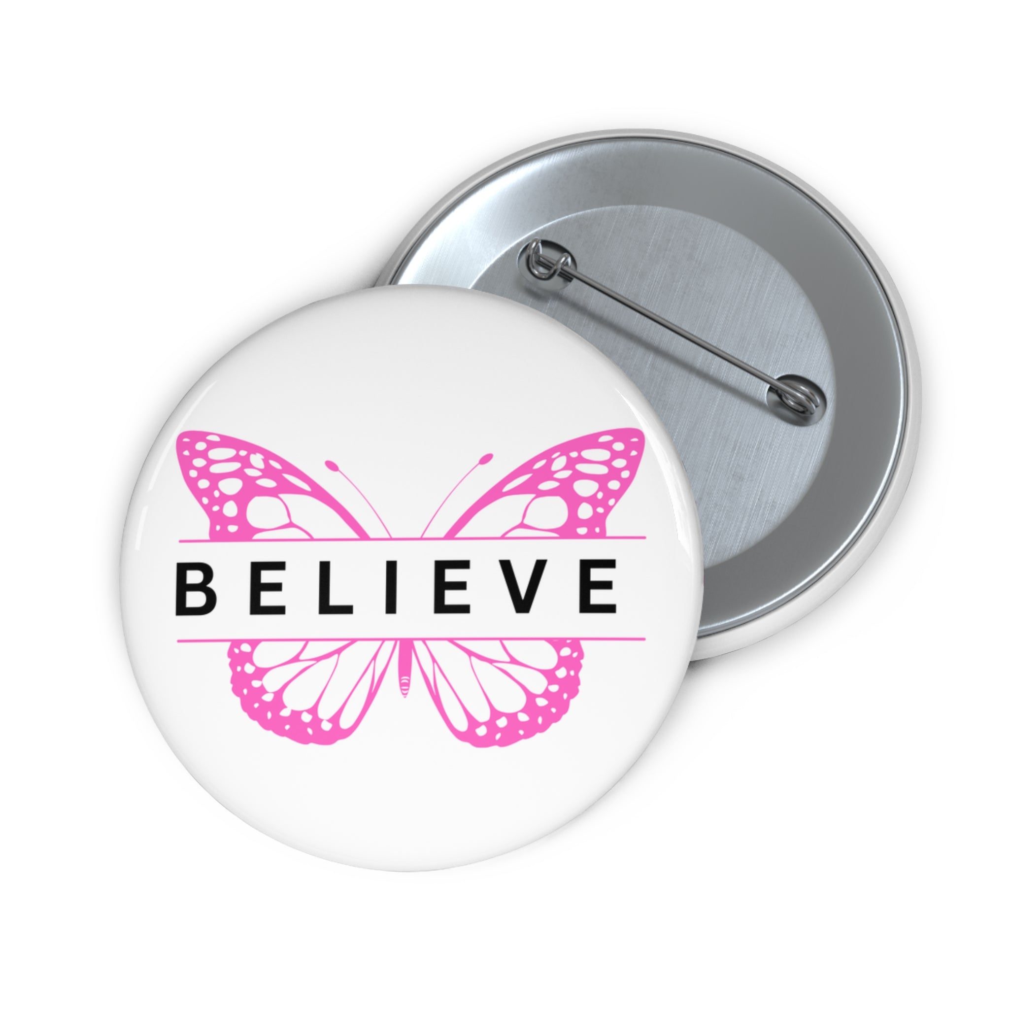 Inspirational Butterfly Pin Button - Believe