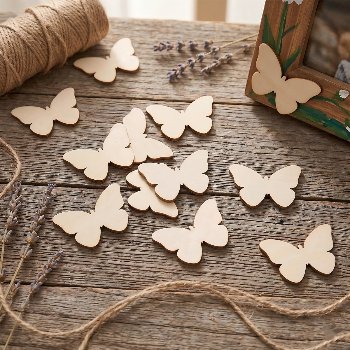 [Mother'S Day] 52pcs Wooden Butterfly Shaped Ornaments, Suitable for Party Centerpiece Decoration, Weddings, Birthdays And Spring Themes, Best Gift, Ideal for Cherished Ones, Elegant Wooden Butterfly Shapes, Perfect for Holiday Ornaments