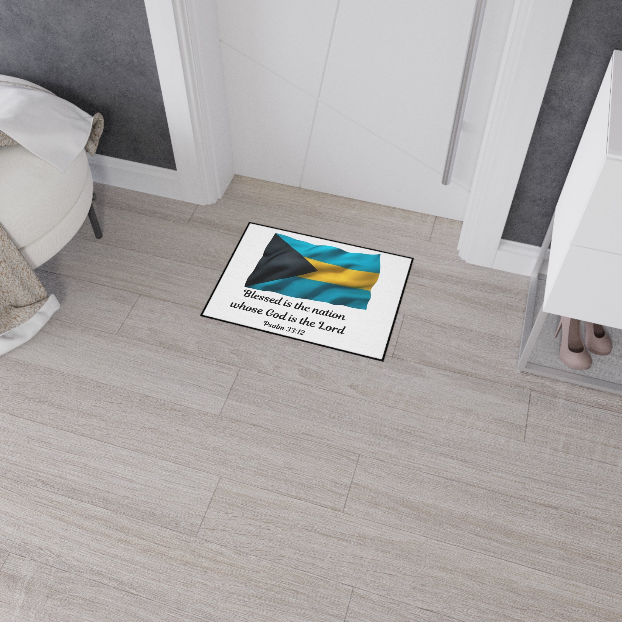 Bahamas Inspired Heavy Duty Floor Mat - 'Blessed is the Nation'