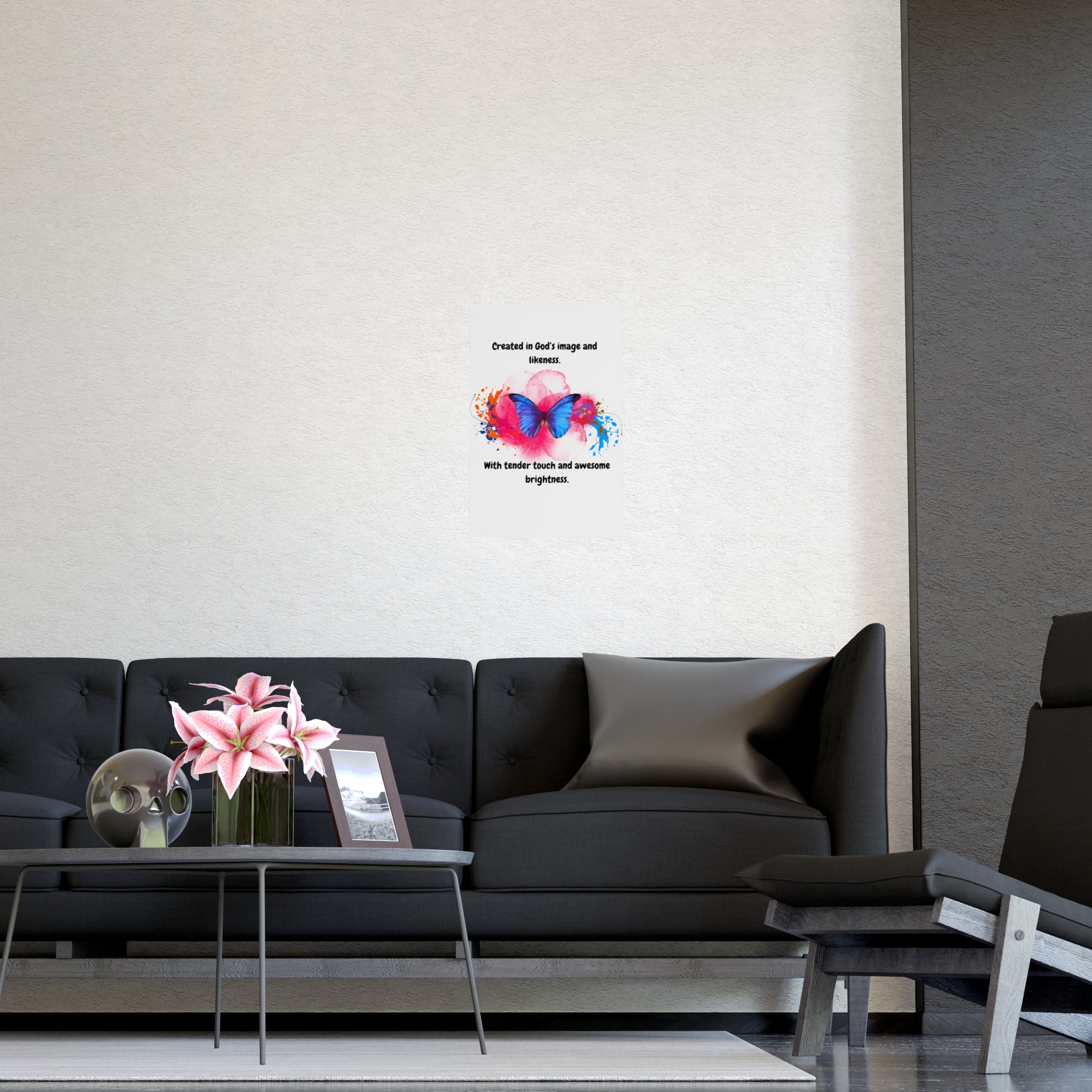 Inspirational Butterfly Poster - Created in God's Image