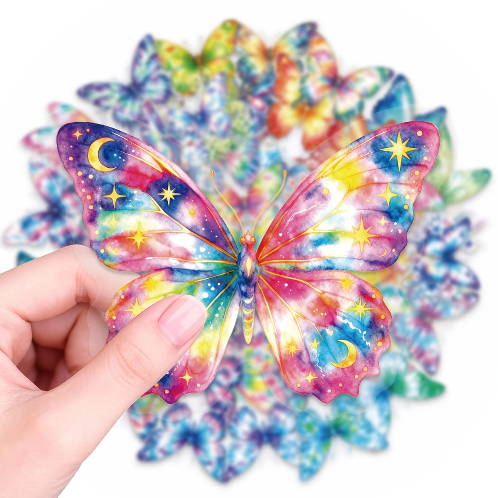 50pcs Dreamy Butterfly Theme Aesthetic Stickers - Perfect for Decorating Water Bottles, Laptops, Skateboards, and Luggage. Stickers for Phone Cases and Tablets.
