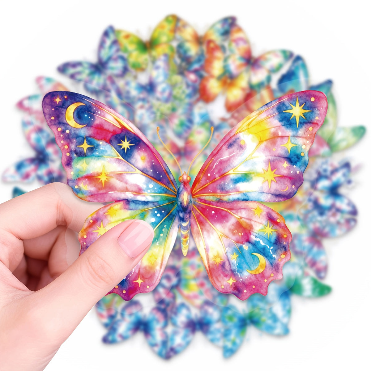50pcs Dreamy Butterfly Theme Aesthetic Stickers - Perfect for Decorating Water Bottles, Laptops, Skateboards, and Luggage. Stickers for Phone Cases and Tablets.