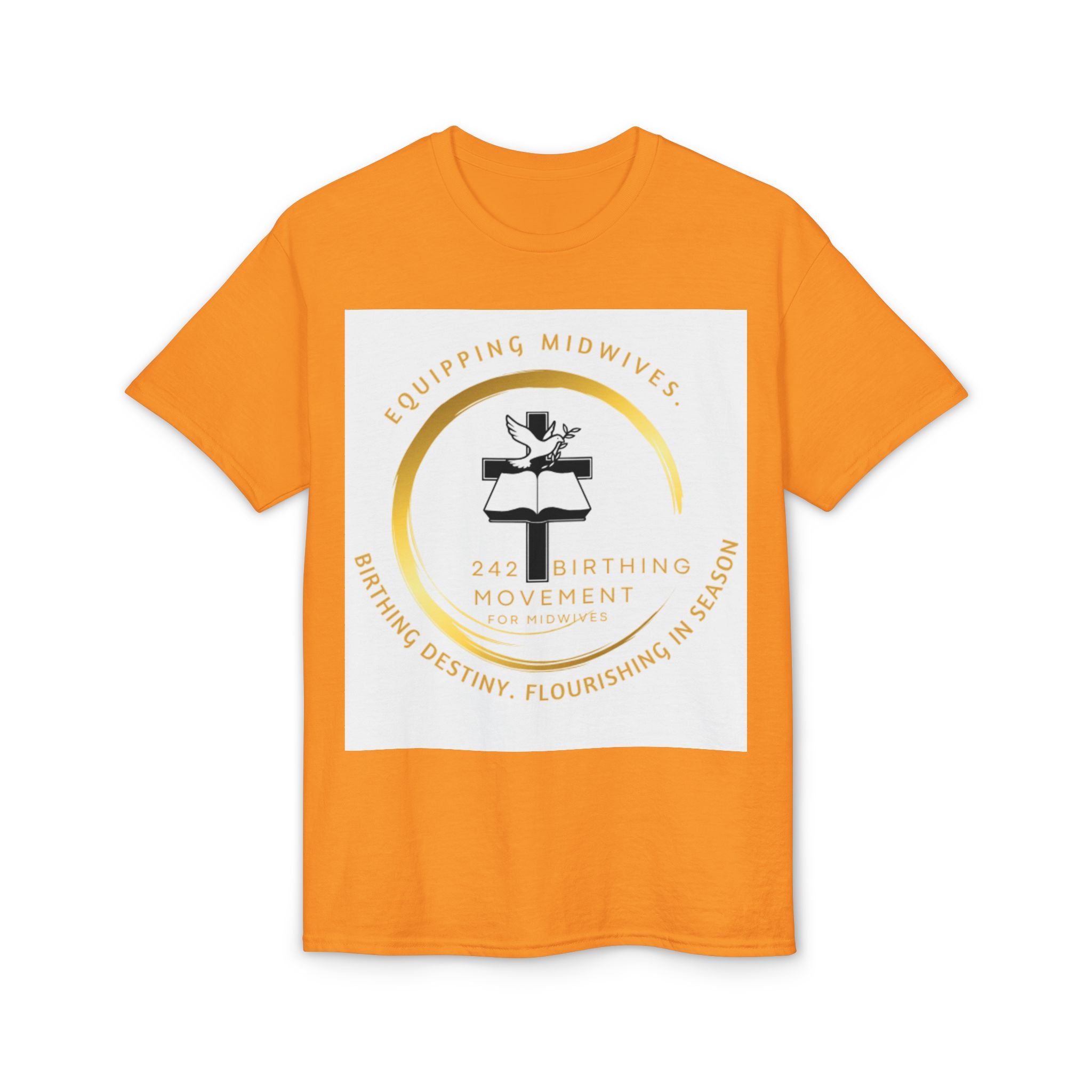 242 Birthing Movement Dry-well T-Shirt - gold logo