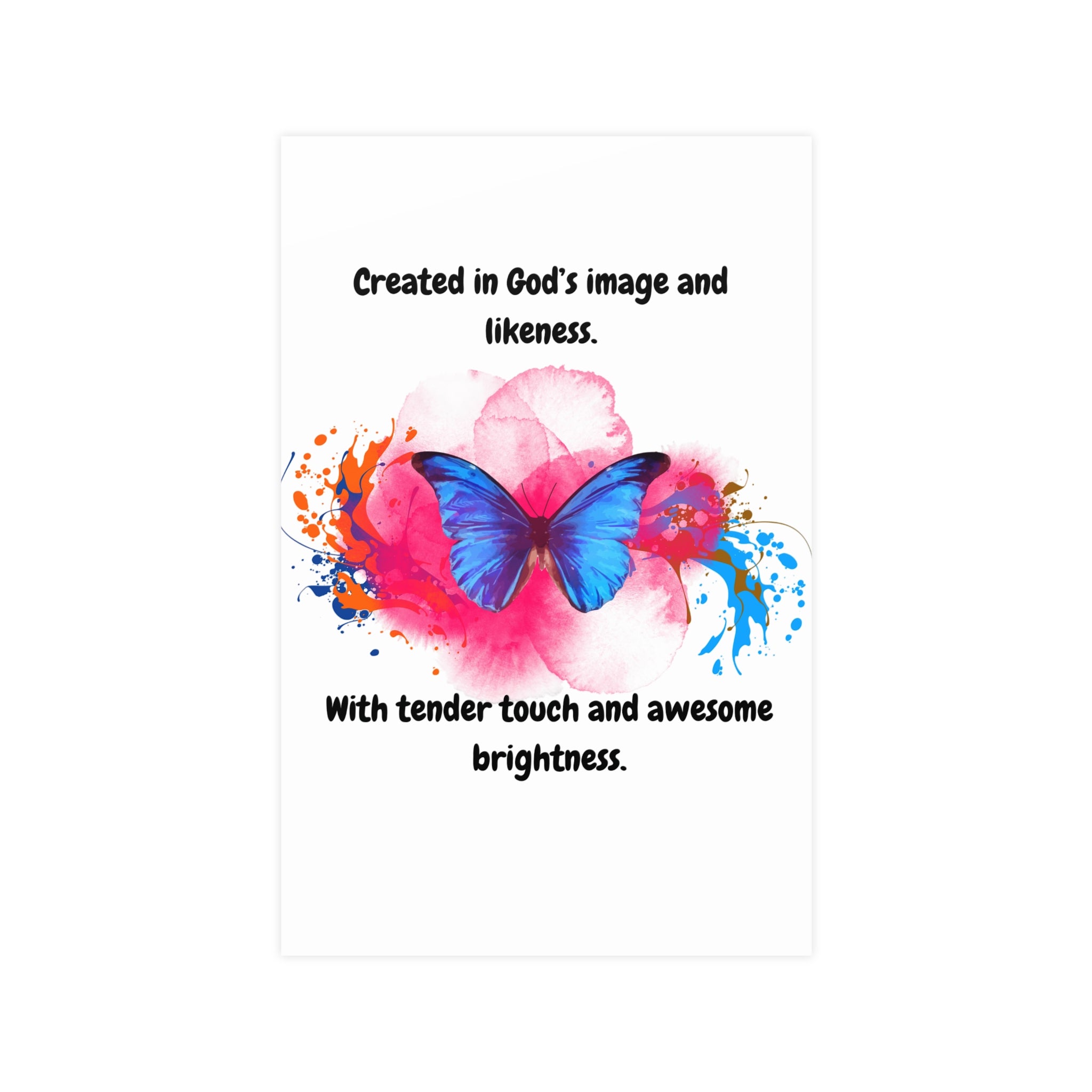 Inspirational Butterfly Poster - Created in God's Image