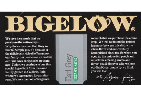 Bigelow Decaffeinated Earl Grey Tea (6x20 Bag )