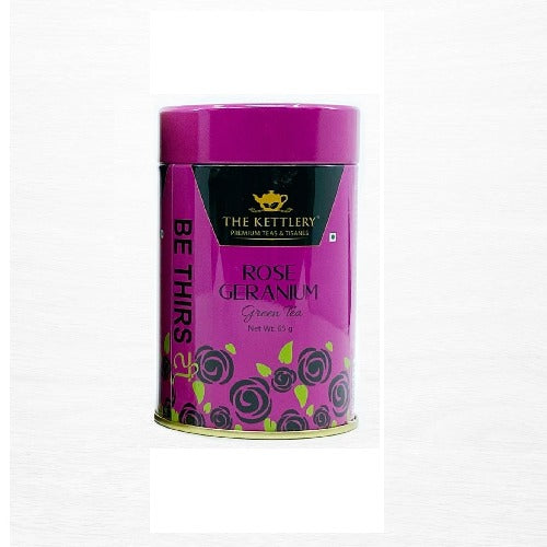 Rose Geranium Green Tea in Tin
