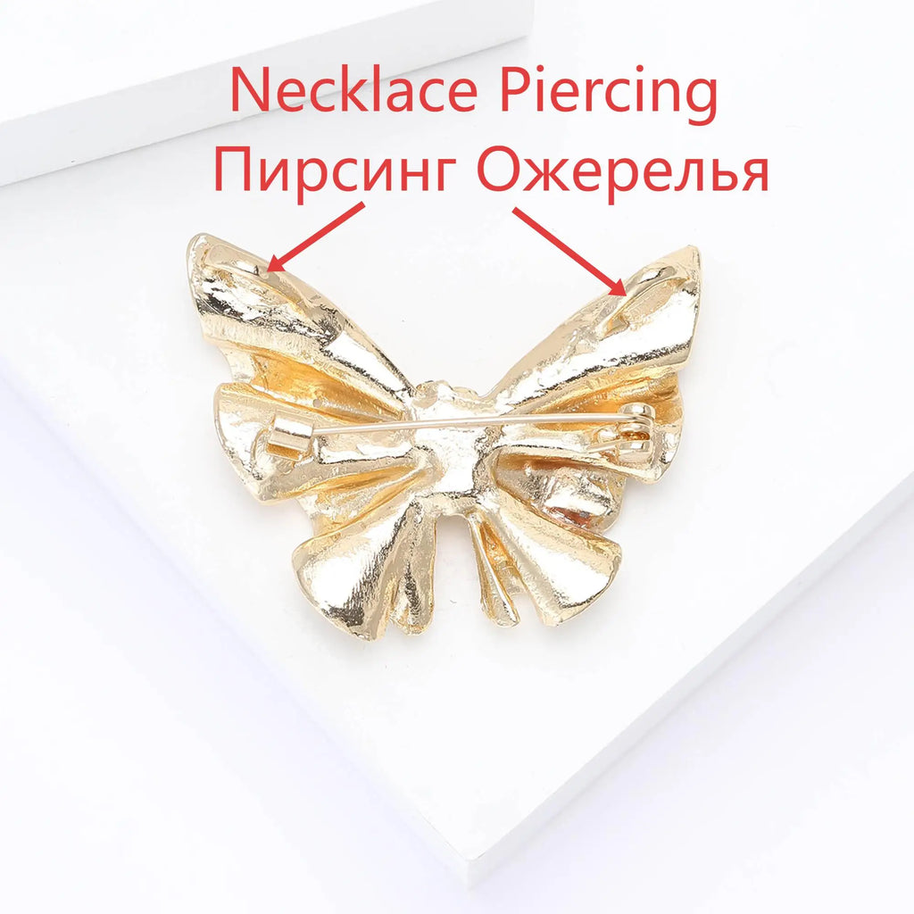 Beaut&Berry Trendy Vintage Metal Butterfly Brooches for Women Unisex Insect Pins Casual Party Accessories New Gifts Friends