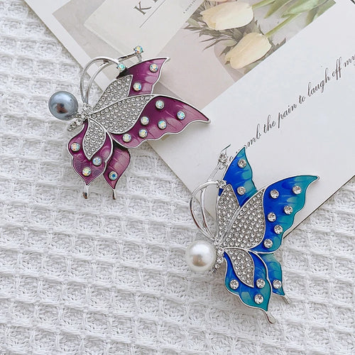 1PC Rhinestone Butterfly Pin for Women Butterflies Brooches Insect Lapel Pin Banquet Party Accessries Gifts