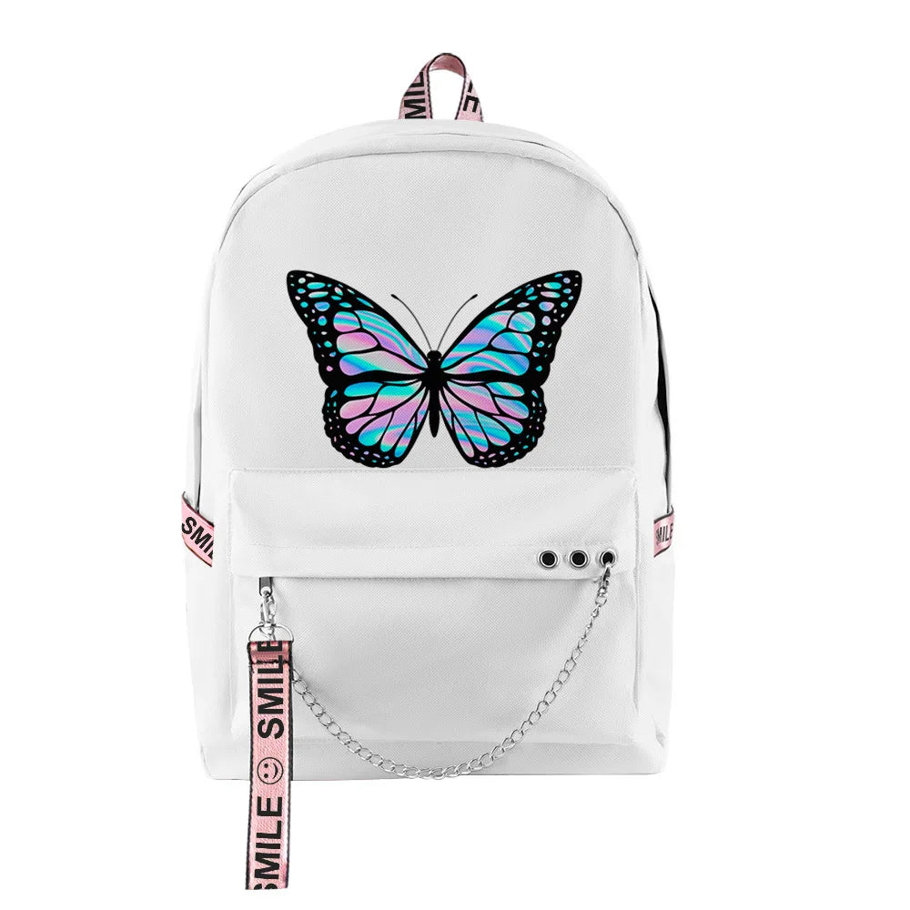 Classic Popular Funny butterfly Student School Bags Unisex 3D Print Oxford Waterproof Notebook multifunction Travel Backpacks