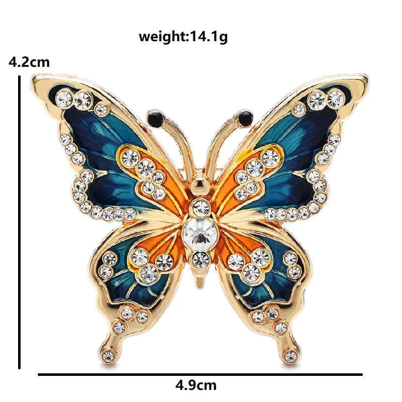 Wuli&baby Classical Butterfly Brooches For Women Unisex 2-color Enamel Lovely Insects Party Casual Brooch Pins Gifts