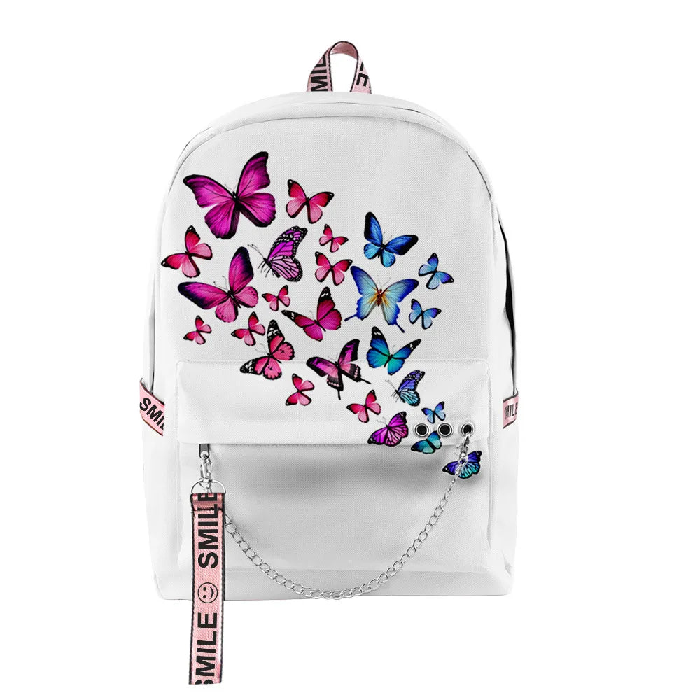 Classic Popular Funny butterfly Student School Bags Unisex 3D Print Oxford Waterproof Notebook multifunction Travel Backpacks