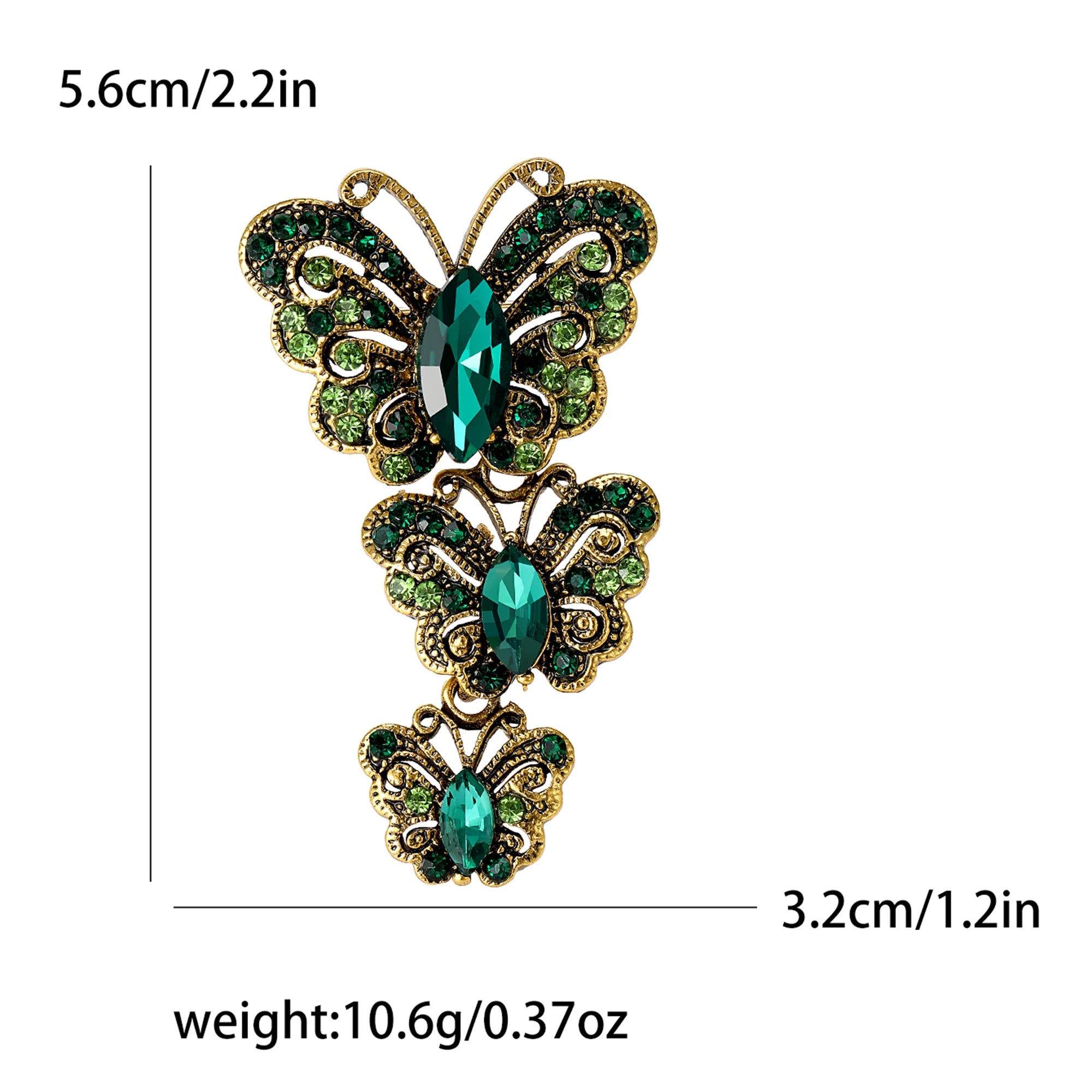 Beaut&Berry Classic Rhinestone Butterfly Brooches for Women Insect Pins Casual Party Accessories New Gifts Friends Decoration