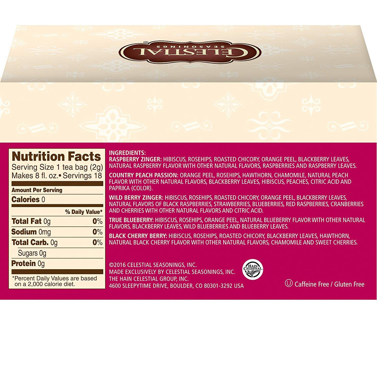 Celestial Seasonings Fruit Tea Sampler (6x18 Bag)